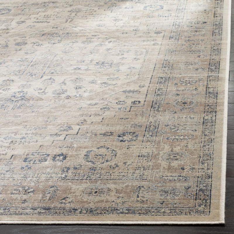 Vintage VTG123 Power Loomed Indoor Area Rug - Stone/Blue - 5'3"x7'6" - Safavieh.