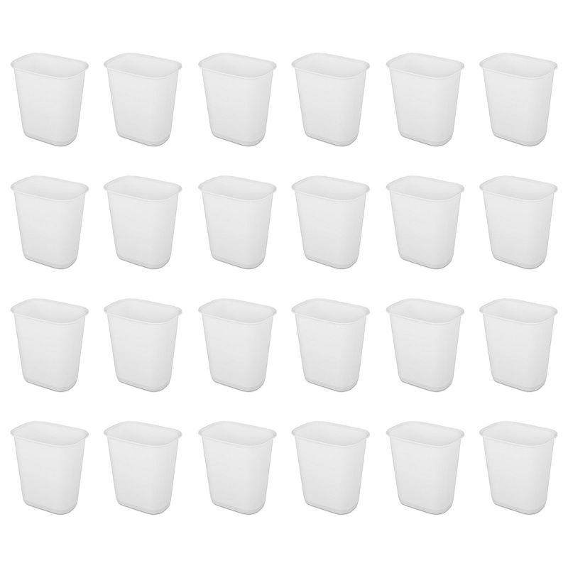 White Rectangular 3-Gallon Plastic Wastebasket Set