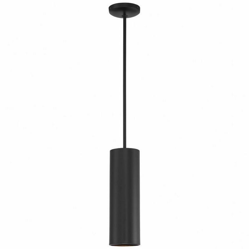 Matte Black Steel Cylinder Pendant Light for Indoor/Outdoor