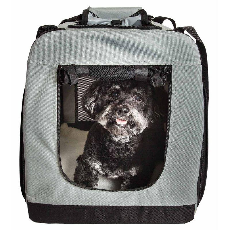 Pet Life 'Hounda Accordion' Metal Framed Soft-Folding Collapsible Dual-Sided Expandable Pet Dog Crate