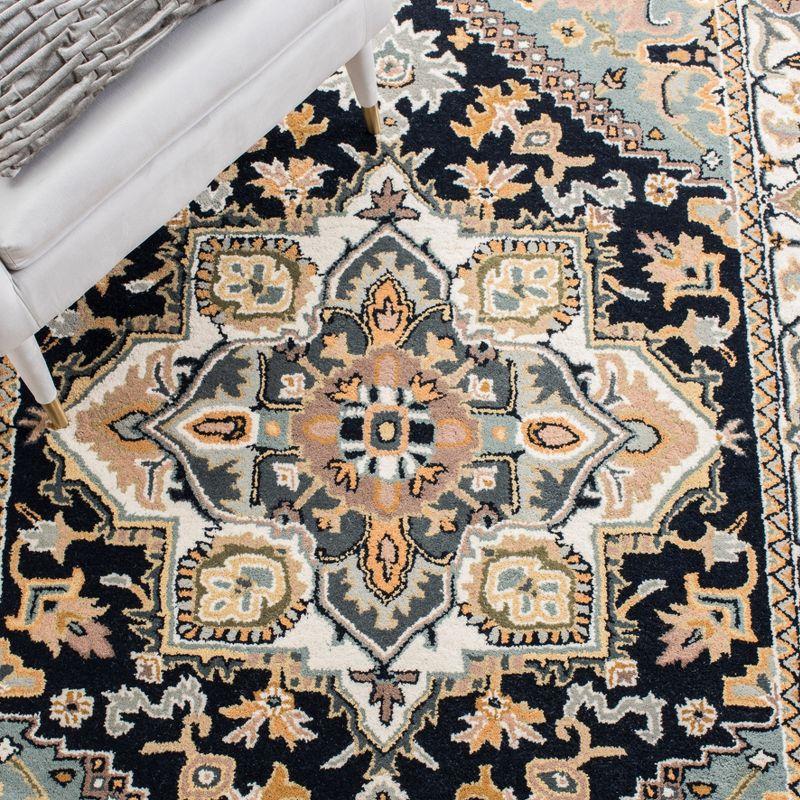 Heritage HG625 Handmade Area Rug - 8'x10' - Navy/Ivory - Safavieh