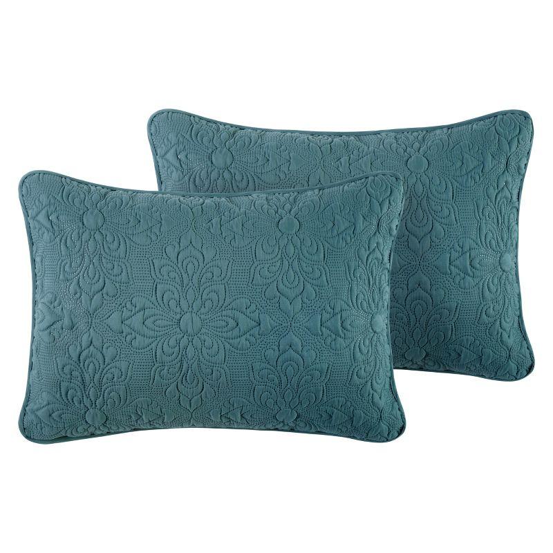 Caroline Embossed Floral Quilt Set