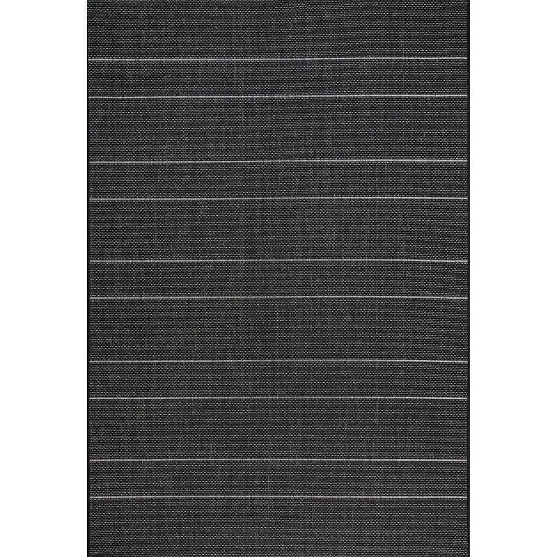 Nuloom Alaina Striped 5x8 Indoor/Outdoor Area Rug for Living Room Patio Deck Front Porch Kitchen, Black/Ivory