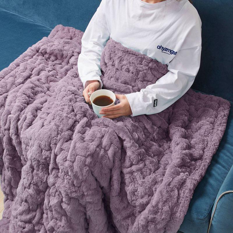 Ruched Fur Throw