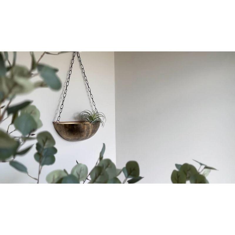 Antique Hanging Wall Planter Brass Metal by Foreside Home & Garden