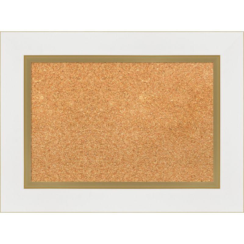 Eva White Gold Framed Natural Cork Bulletin Board