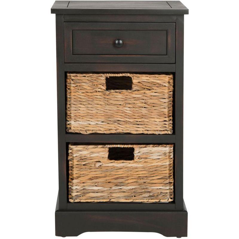 Carrie Side Storage Side Table - AMH5700F - Brown - Safavieh Couture