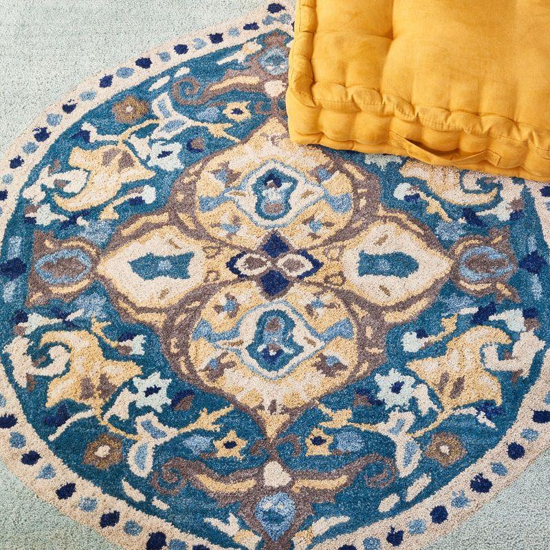 Antiquity AT66 Hand Tufted Indoor Area Rug - Turquoise/Silver - 6'x6' - Safavieh