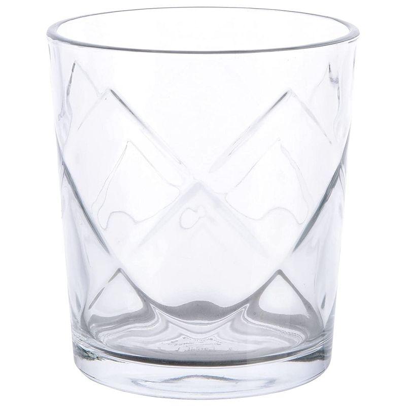 Clear Embossed Lattice 16-Piece Glassware Drinkware Set