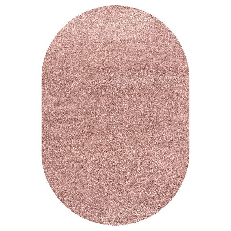 3'x5'Oval  Haze Solid Low-Pile, Pink - JONATHAN Y