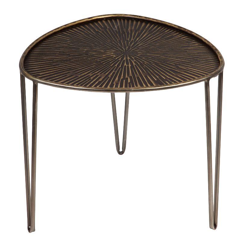 Evergreen Beautiful Leaf Shape Metal Nested Side Tables, Set of 3 - 21 x 21 x 19 Inches Homegoods and Decorations for Every Space