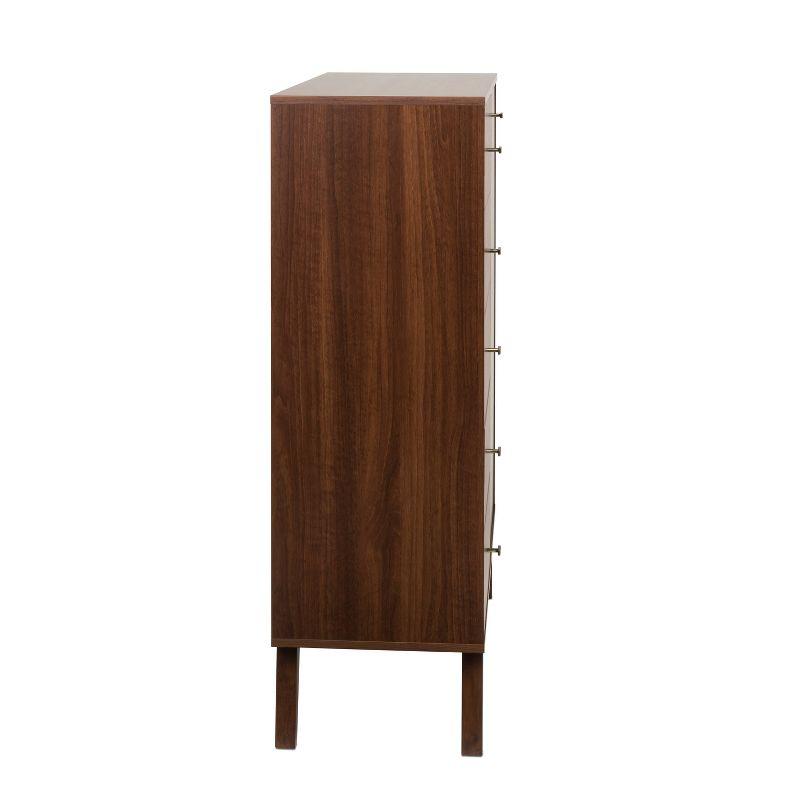 Milo Mid-Century Modern 5 Drawer Chest with Door - Prepac