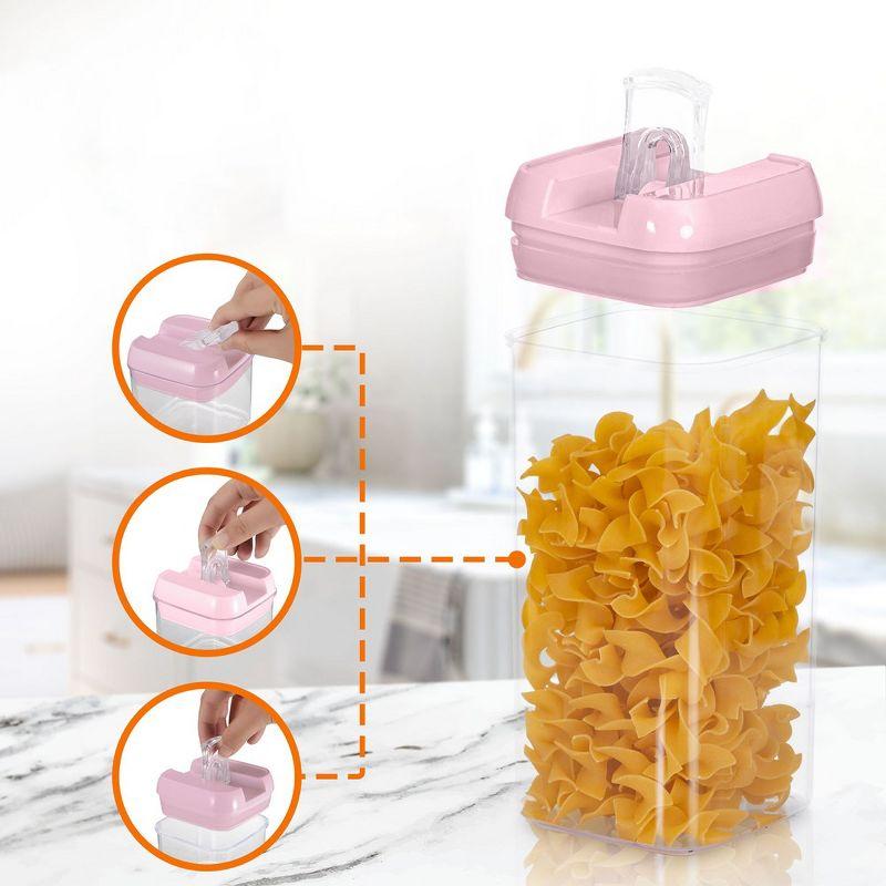 Cheer Collection Airtight Food Storage Containers, Set of 7 (Pink)