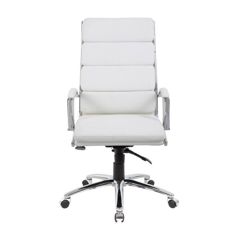 Elegant White CaressoftPlus Executive Chair with Chrome Base