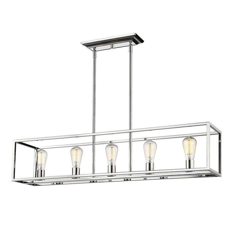 Golden Lighting Wesson 5-Light Linear Pendant in Chrome