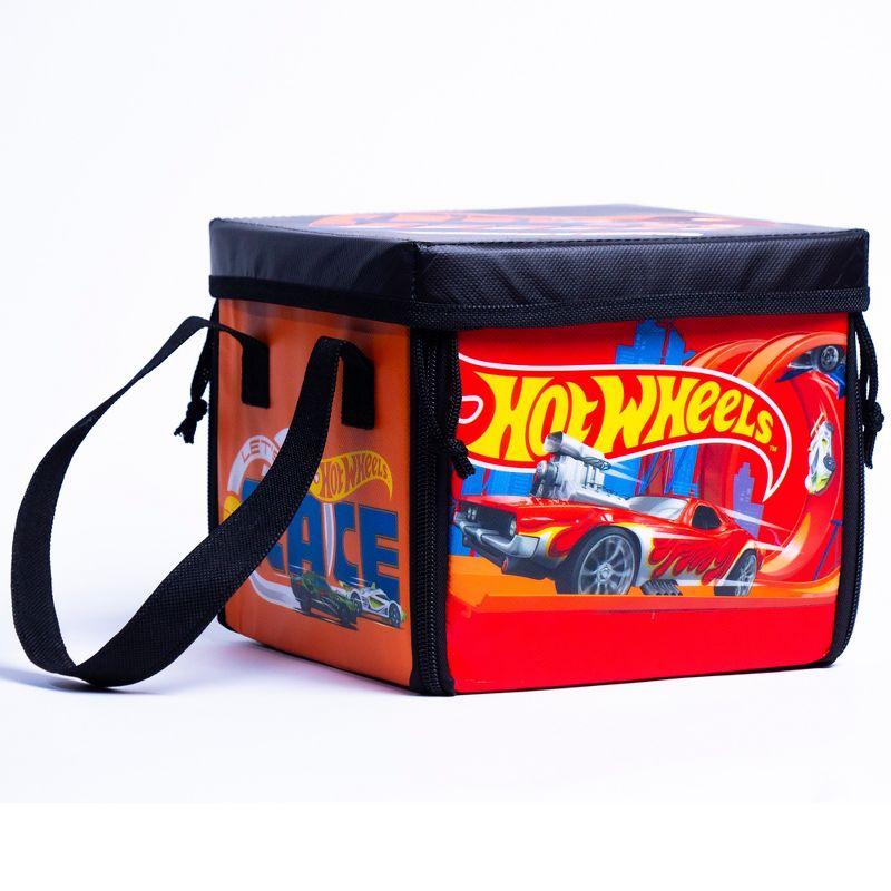 Hot Wheels ZipBin Orange Storage Case with Racetrack Playmat