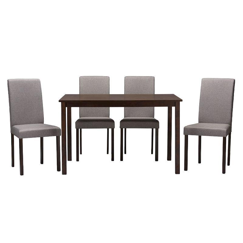 5pc Andrew Contemporary Dining Set Dark Brown/Gray - Baxton Studio