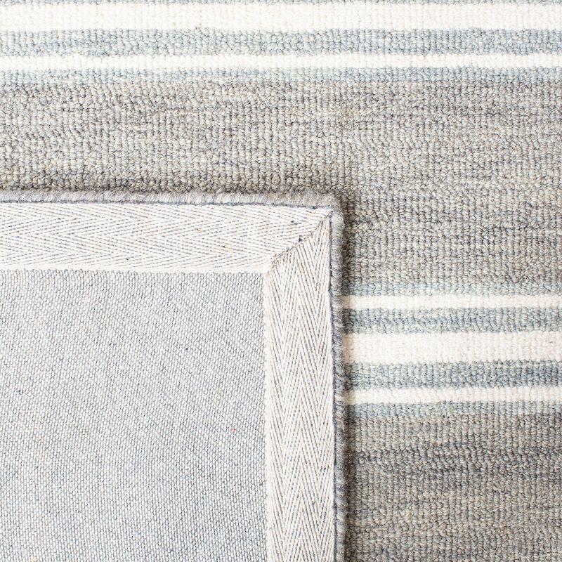 Elegant Gray Hand-Tufted Wool 6' Square Area Rug