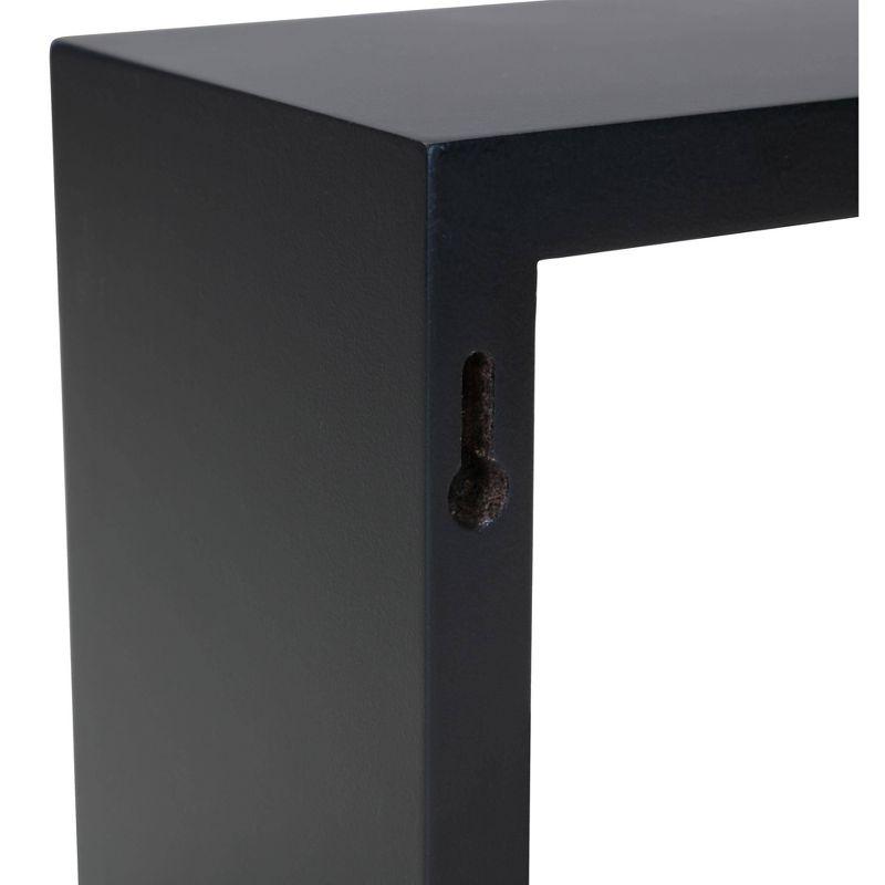 Set of 3 Cubbi Floating Wall Shelves Black: Wood Composite, Space-Saving, Various Sizes
