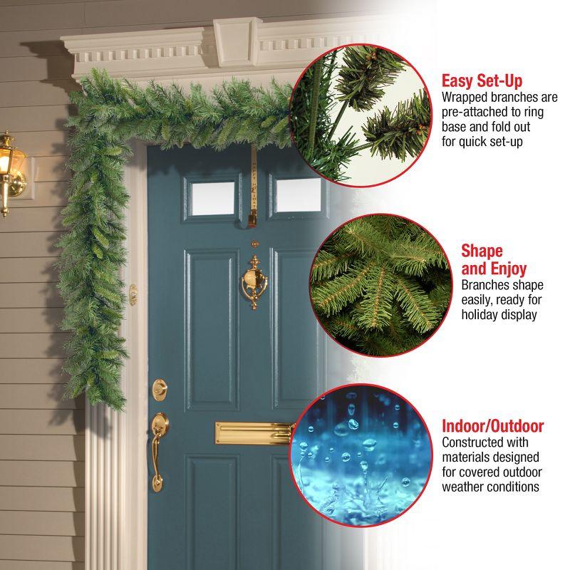 National Tree Company Pre-Lit Artificial Christmas Garland, Green, Winchester Pine, White Lights, Plug In, Christmas Collection, 9 Feet