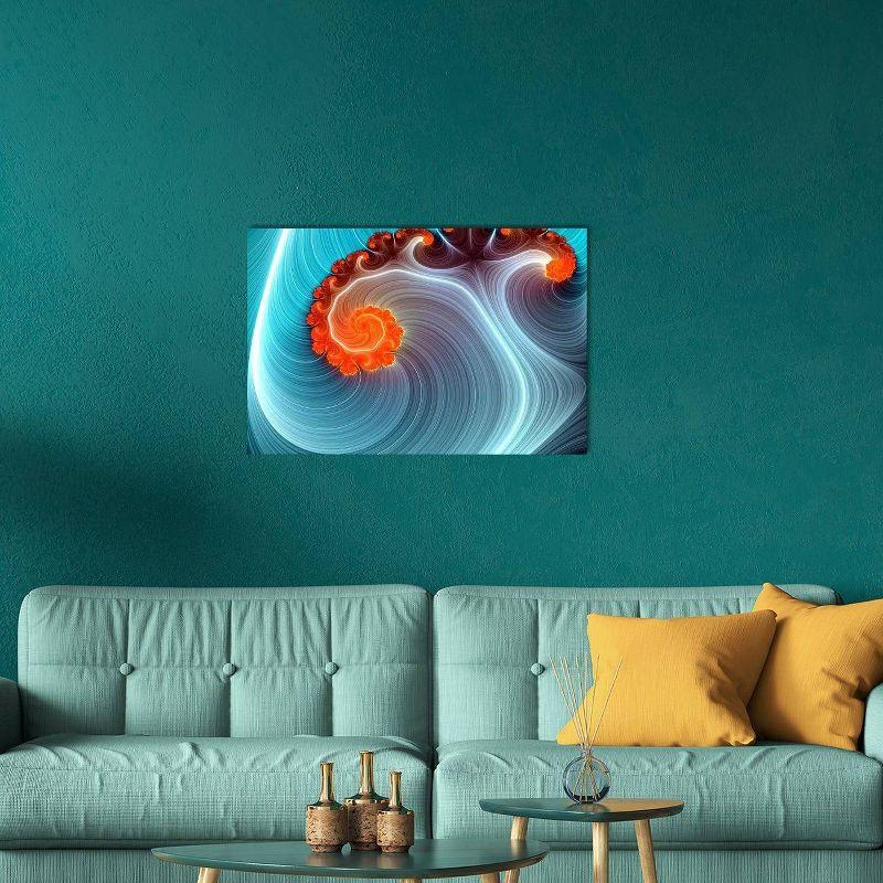 12" x 18" x 1.5" Blue Lagoon by Unknown Artist Unframed Wall Canvas - iCanvas: Modern Style Digital Abstract Art