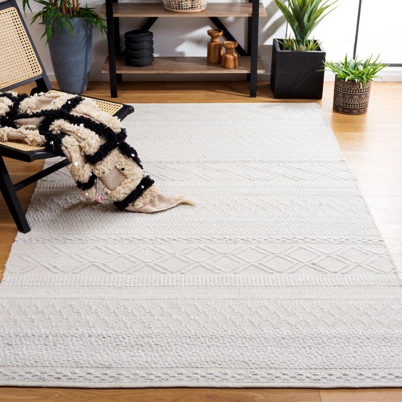 Ivory Coast Artisan 3' x 5' Flat Woven Wool & Synthetic Rug