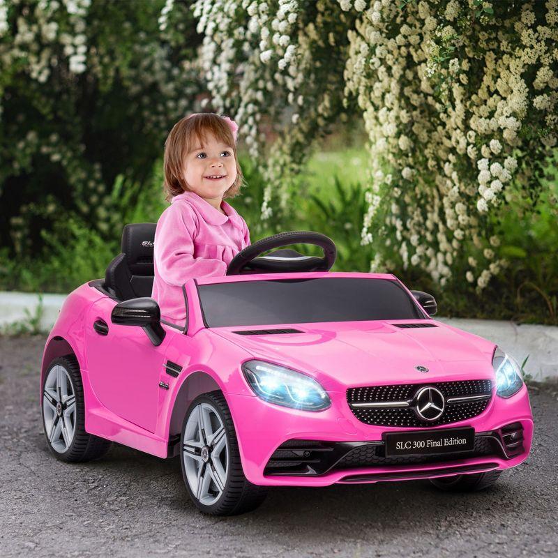 Aosom 12V Electric Car for Kids Ride On Toy Battery Powered Toddler Electric Vehicles Big Wheels for Girls to Drive