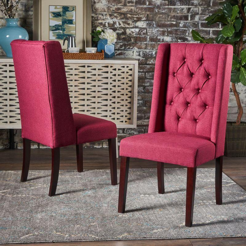 Wildon Home® Elegant Tufted Design Upholstered Dining Chairs Set of 2