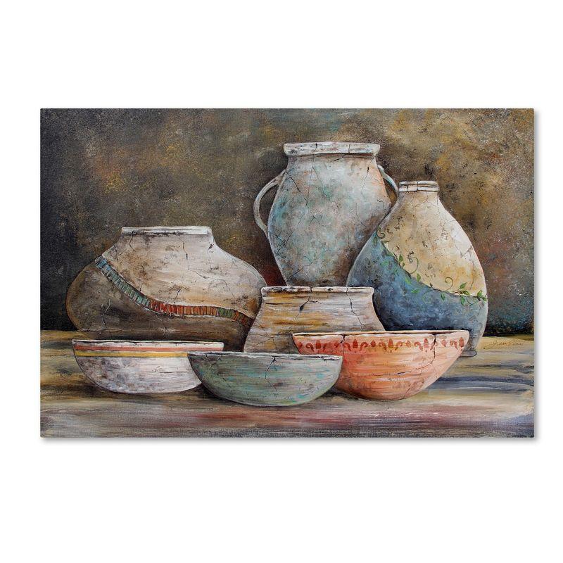 Trademark Fine Art - 22"x32" Jean Plout 'Clay Pottery Still Life 1' Canvas Art