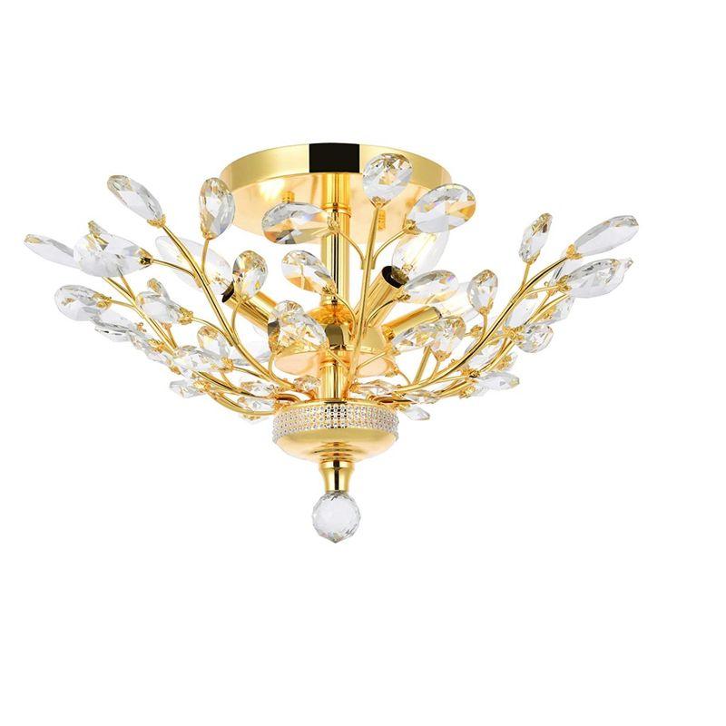 Elegant Lighting Orchid 4 light Dark Bronze Flush Mount Clear Royal Cut Crystal