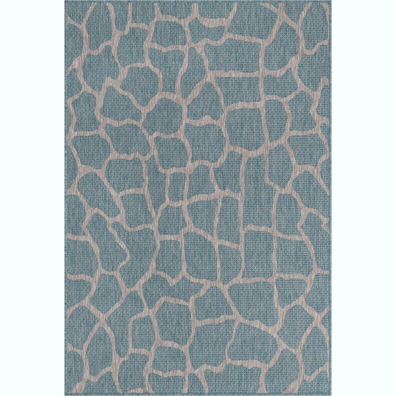 Unique Loom Outdoor Safari Giraffe Animal Print Woven Area Rug