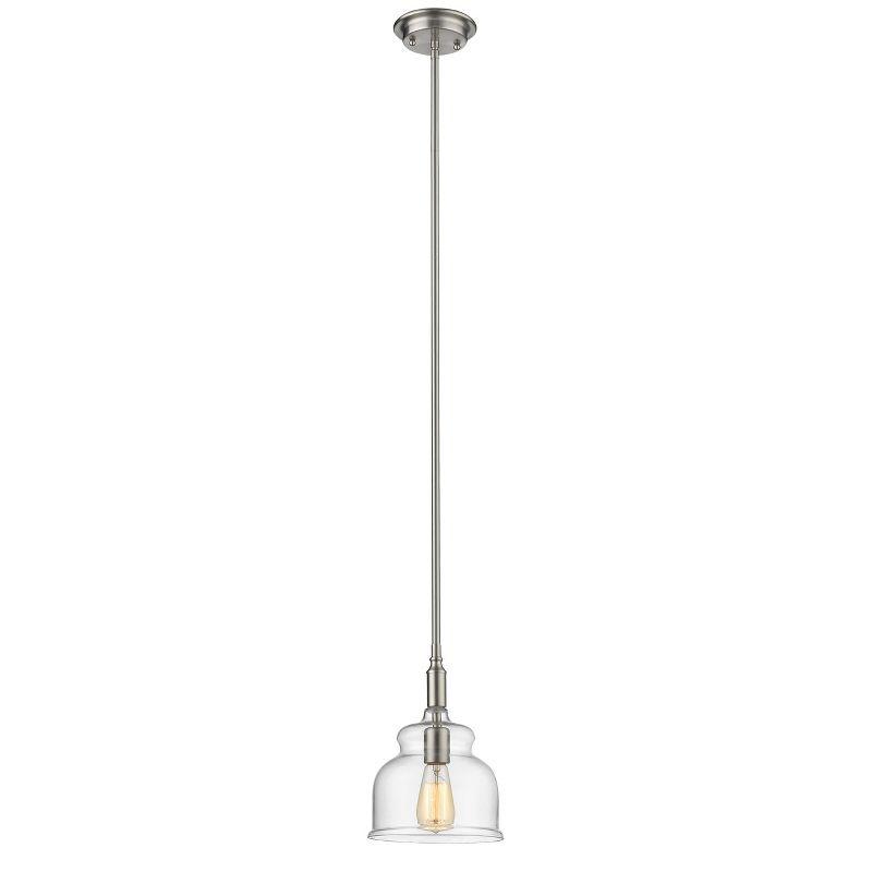 Chloe Lighting Zoe Transitional 1 Light Brushed Nickel Ceiling Mini Pendant 8" Wide