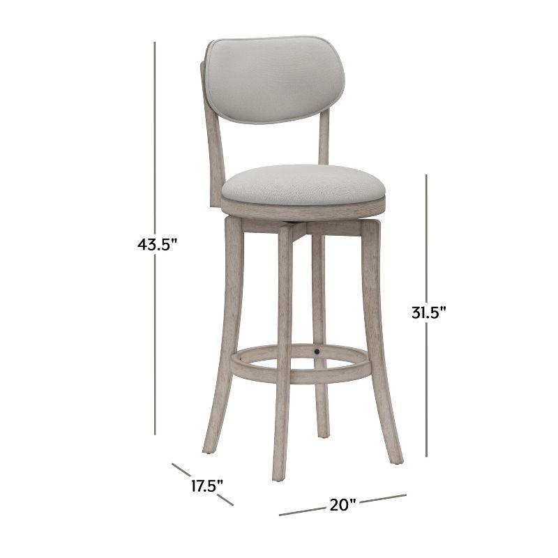 Sloan Barstool Gray - Hillsdale Furniture: Swivel, Upholstered, Aged Wood Finish, 43.5" Height