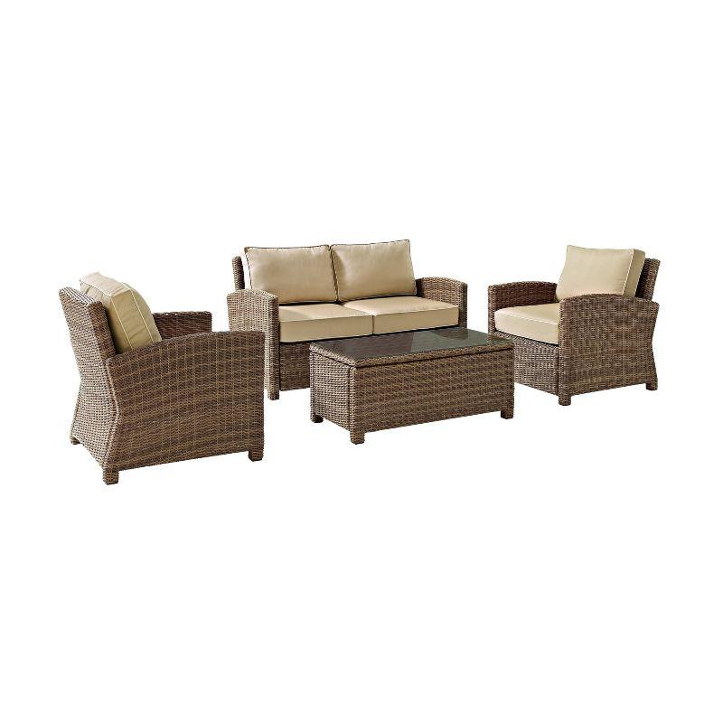 Bradenton 4-Piece Sand Wicker Outdoor Seating Set