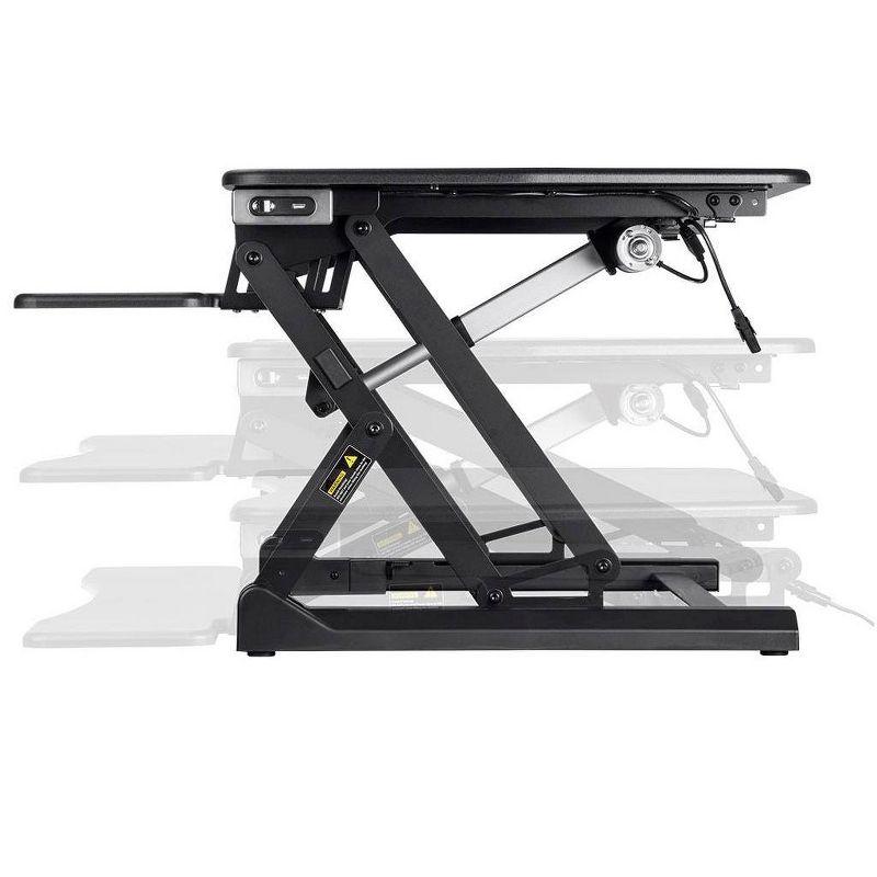 Monoprice Electric Sit-Stand Riser Desk Converter - Black (35.4 x 23.2in) Table Top for Single Display, Height Adjustable 5.9"-18.9"