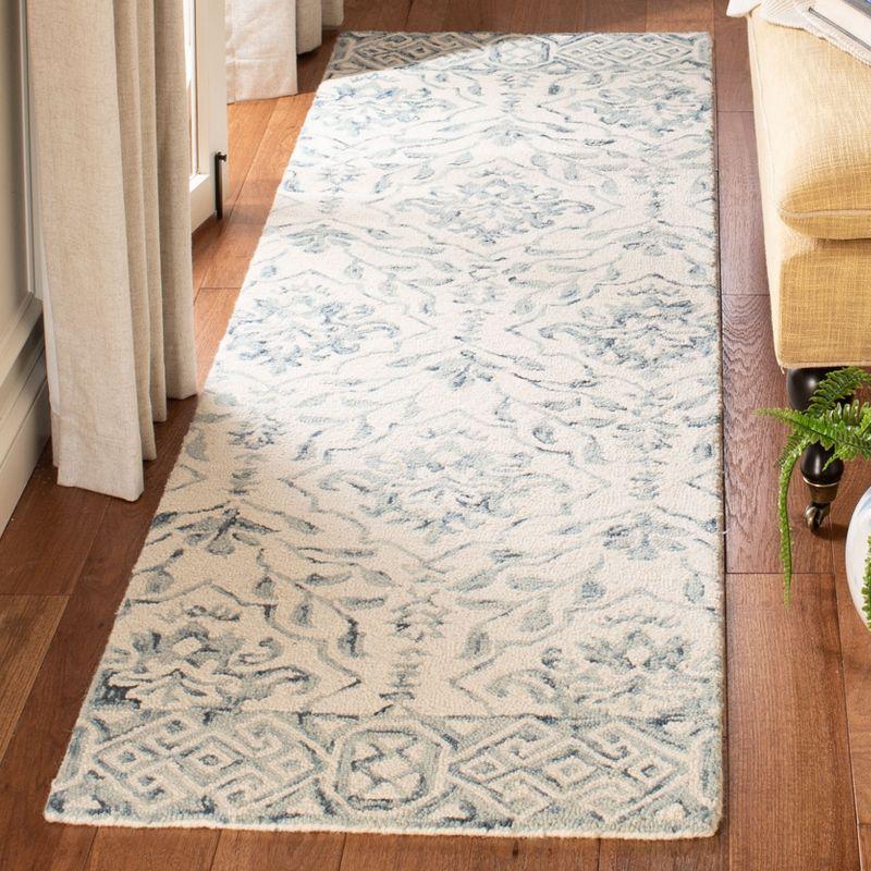 Ivory Geometric Hand-Tufted Wool Runner Rug 27" x 6"