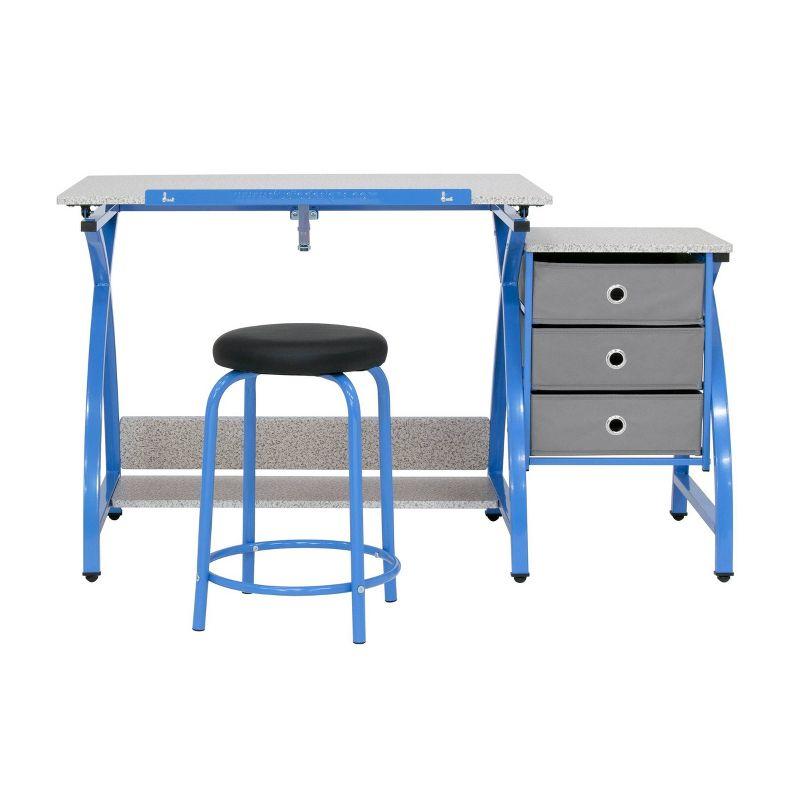 Comet Plus Blue/Gray Craft Table with Stool and Storage - 40.25" x 26"