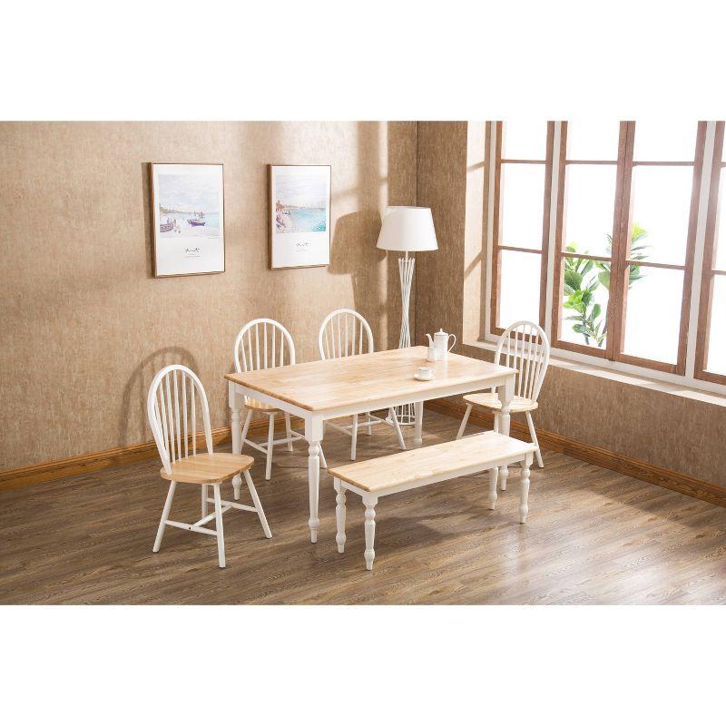 Dining Table Wood/Brown/White - Boraam: Hardwood Frame, Seats 6, Rectangle Shape, 90 Day Warranty