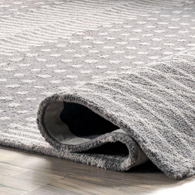 Nuloom Maggie Hand Tufted Wool Polka Dot Stripe Indoor Area Rug 8x10, Gray