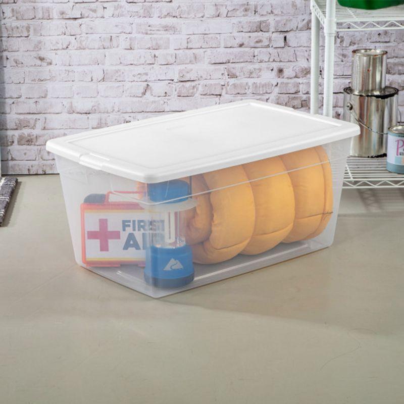 Sterilite Clear Plastic Stacking Storage Container Box w/ Lid