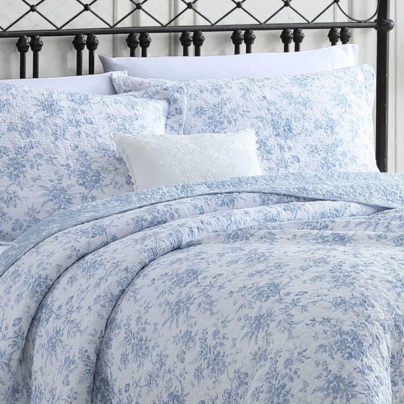 Laura Ashley Walled Garden Cotton Reversible Quilt Set