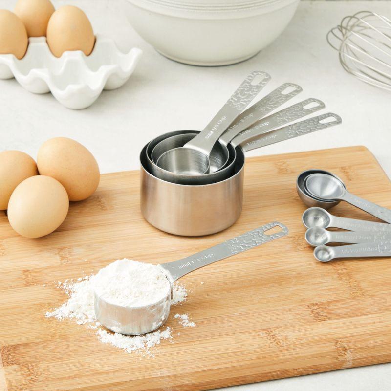 Stainless Steel Metric and US Measuring Cups and Spoons Set