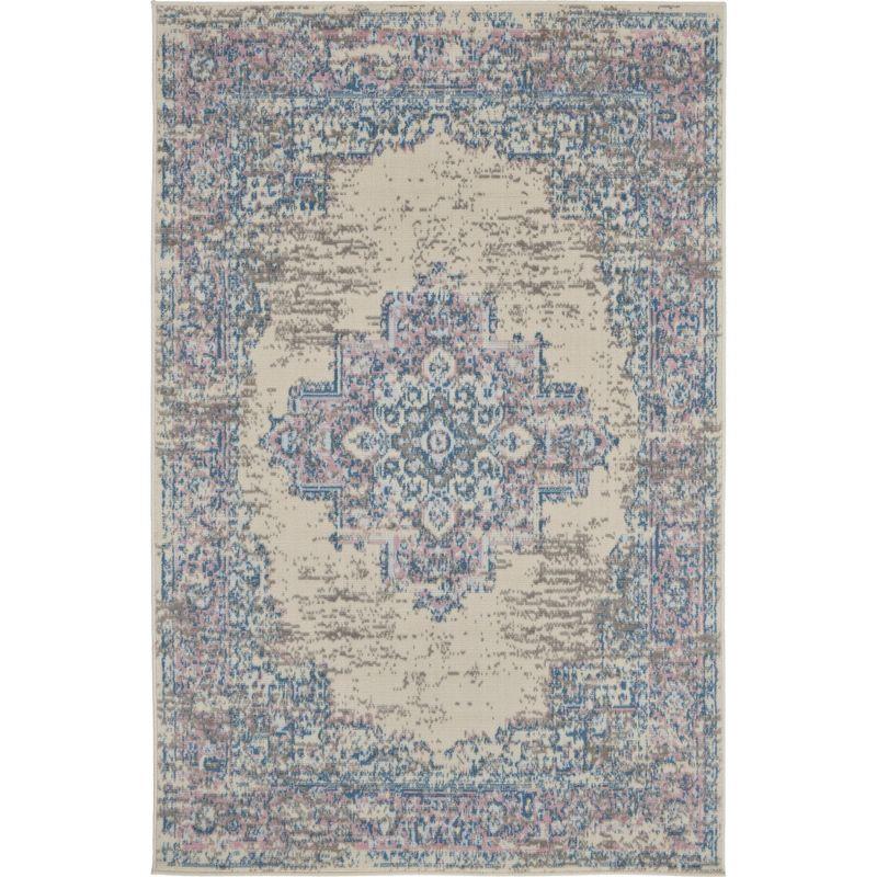 Nourison Grafix GRF14 Ivory/Pink Area Rug - Ivory/Pink 3' x 5'
