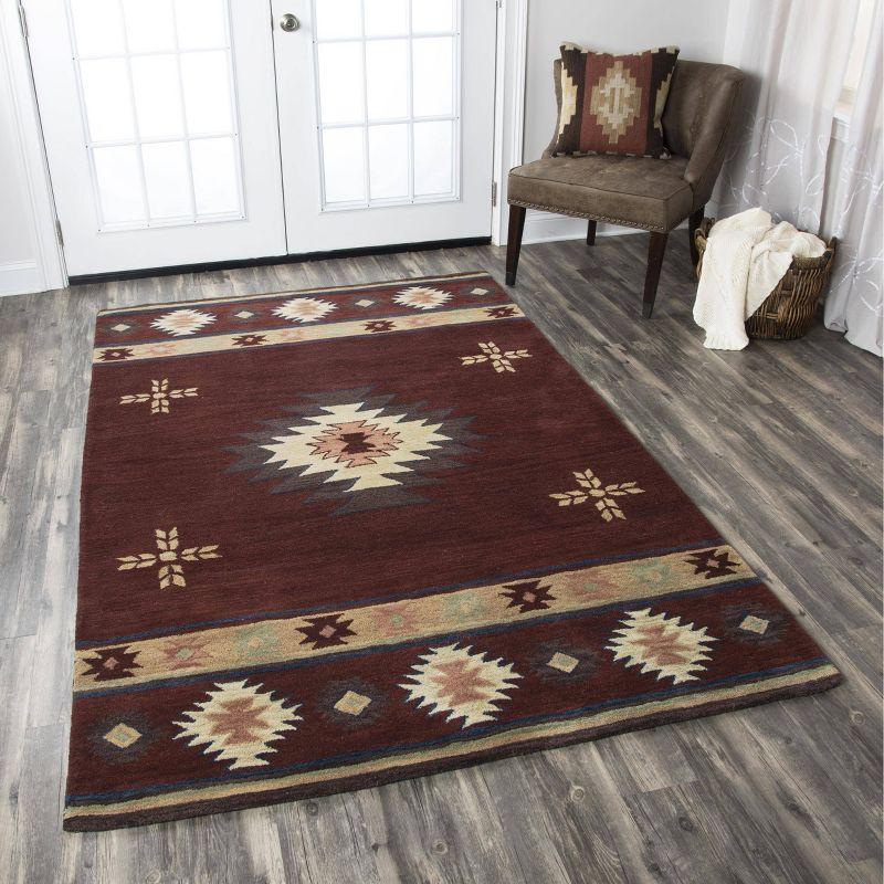 Alora Decor 8'x10' Ryder Southwest Rectangle Area Rug Burgundy