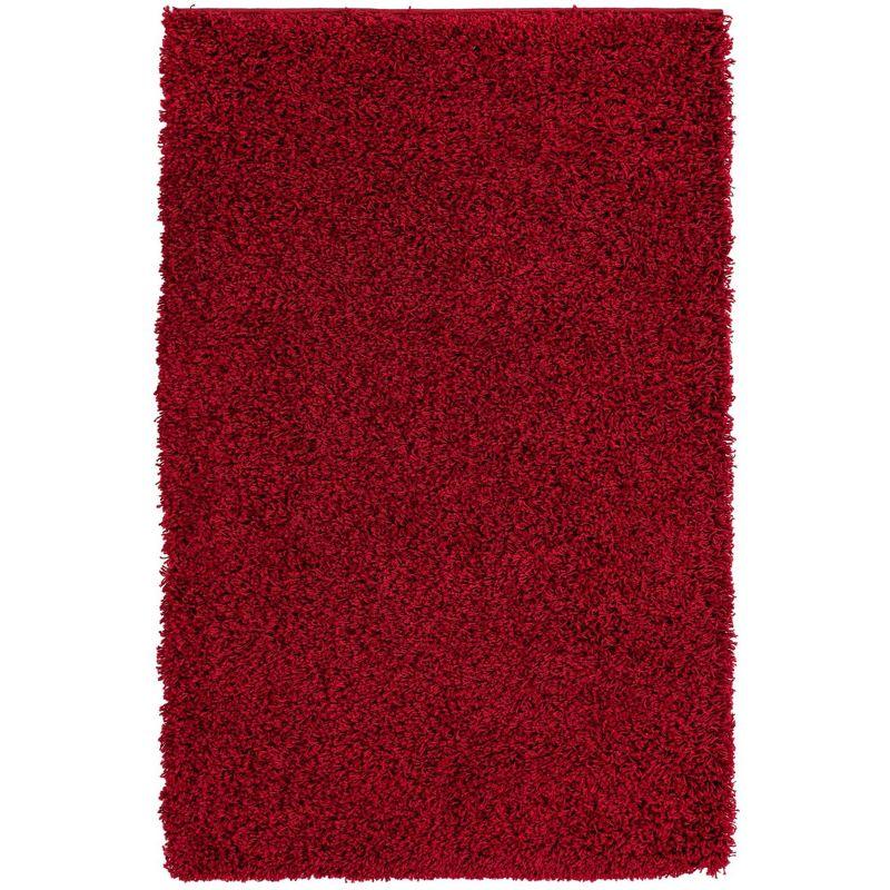 Unique Loom 3' 3 x 5' 3 Solid Shag Cherry Red Area Rug