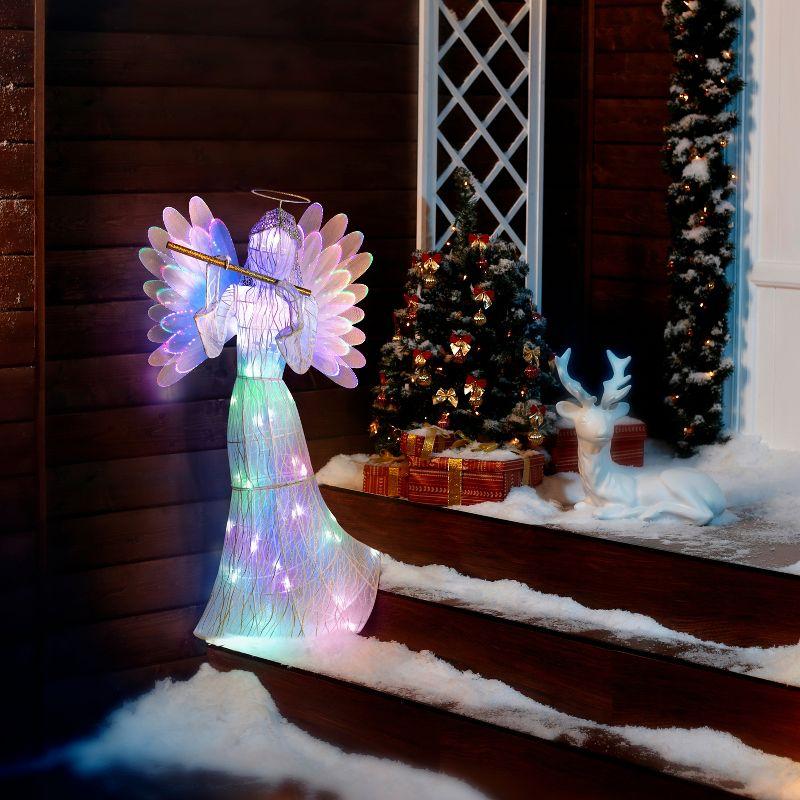 3' Outdoor Animated Fiber-Optic Angel