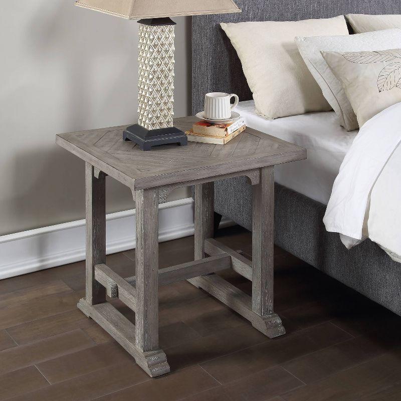 Whitford End Table Dove Gray - Steve Silver Co.: Casual Elegance, Distressed Wood, No Tools Assembly