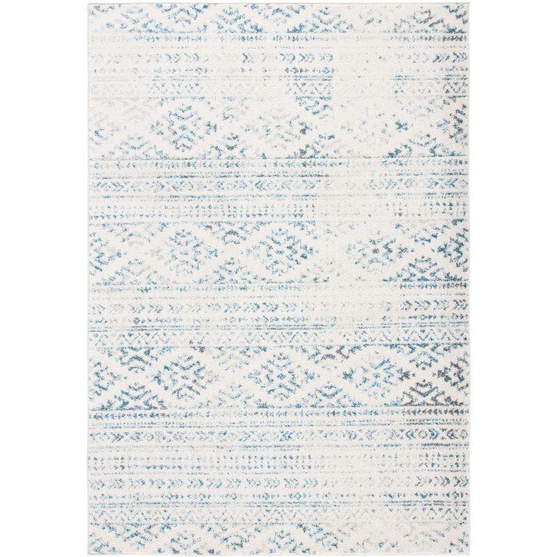 Tulum TUL272 Power Loomed Indoor Area Rug - Ivory/Turquoise - 5'3"x7'6" - Safavieh