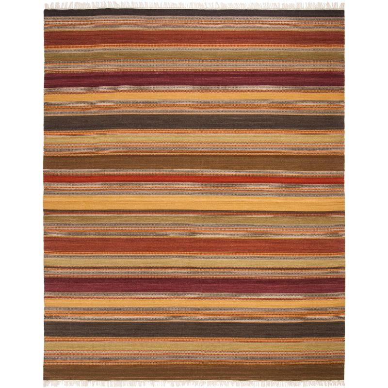 Striped Kilim STK315 Hand Woven Indoor Area Rug - Gold - 8'x10' - Safavieh