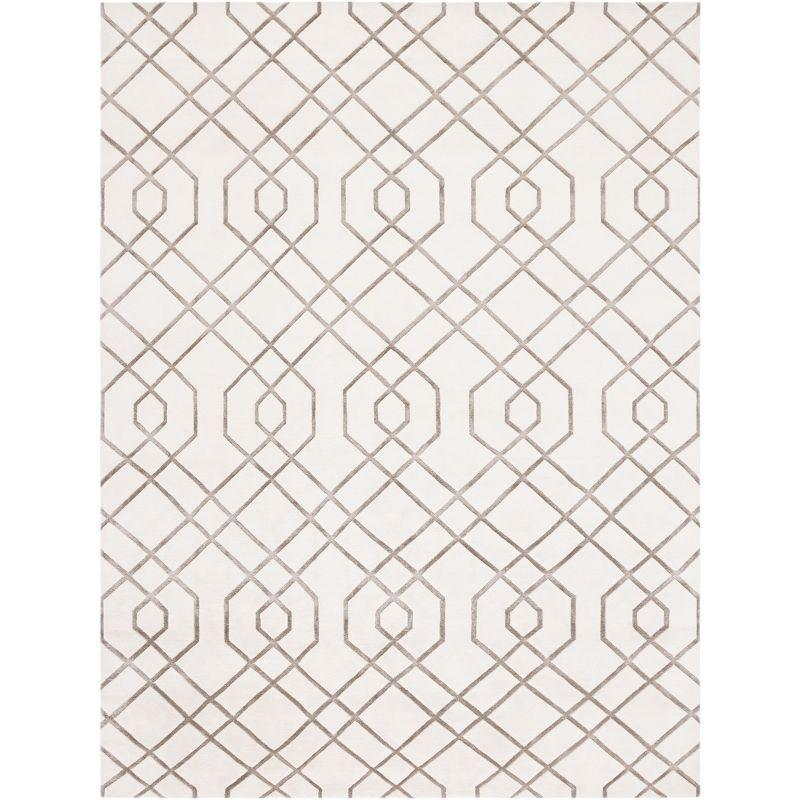 Tibetan Shag Hand Knotted Wool Geometric Rug
